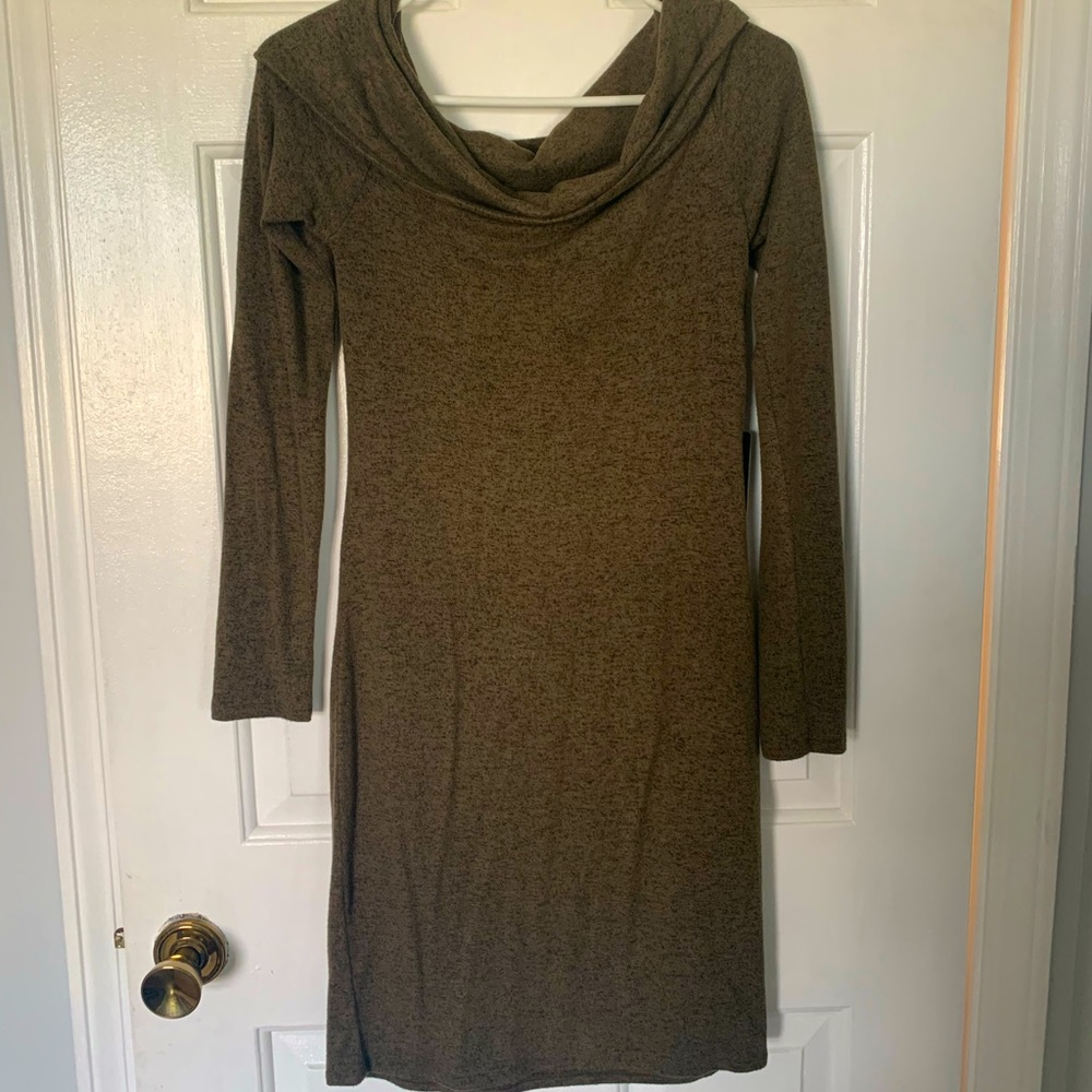 Express Off The Shoulder Long Sleeve Body Con Dress